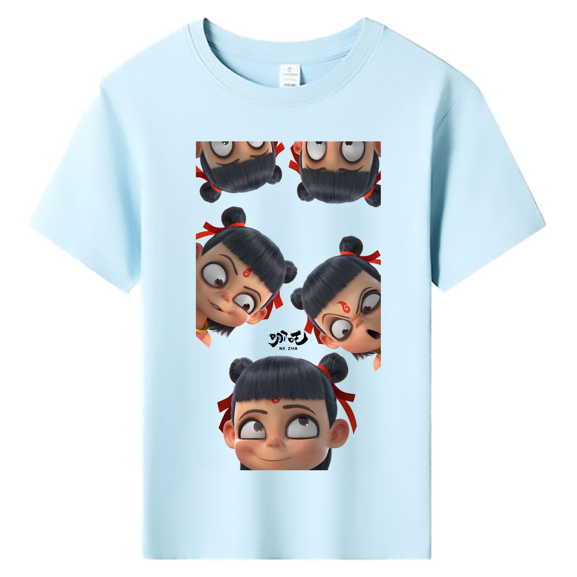 （画像用） Ne Zha 2 ナタ 魔童の大暴れ 綿100％キッズTシャツ（フロントプリント）